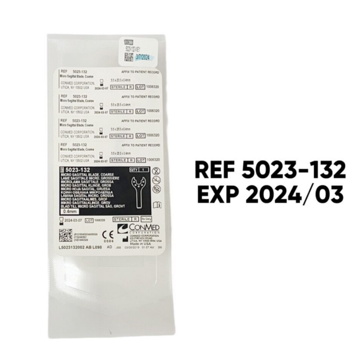 CONMED CORPORATION 5023-132 Micro Sagittal Blade Coarse EXP 2024 03