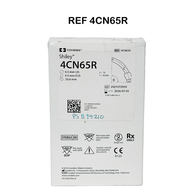 COVIDIEN 4CN65R Adult Flexible Trach Tube Cuffed 6.5 mm I.D. EXP 2026 07