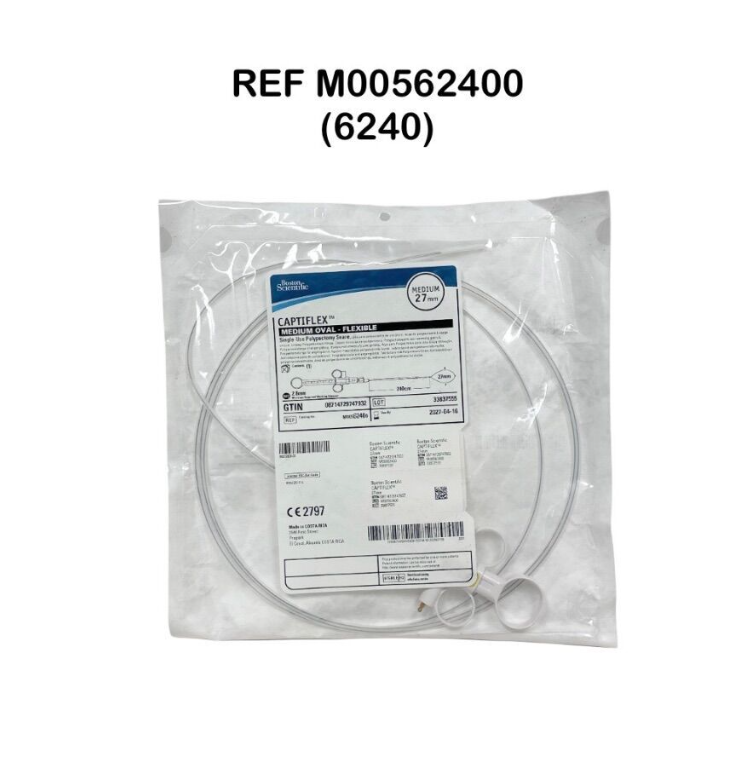 BOSTON SCIENTIFIC M00562400 (6240) CAPTIFLEX MEDIUM OVAL FLEXIBLE Single-Use Polypectomy Snare MEDIUM 27 mm EXP 2027 04