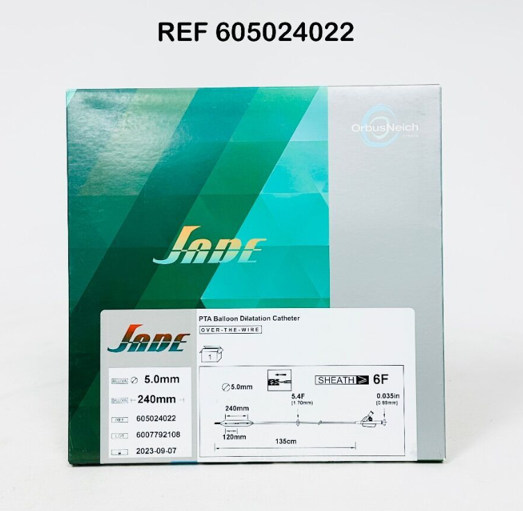 ORBUSNEICH MEDICAL 605024022 JADE PTA Dilation Balloon 5 0mm x 240mm EXP 2023 09