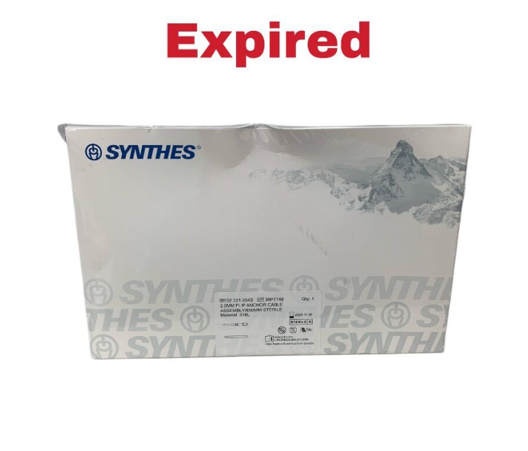 SYNTHES 02.221.054S 2.0mm Flip Anchor Cable Assembly 600mm Sterile Orthopedic Implant Exp.2025 11