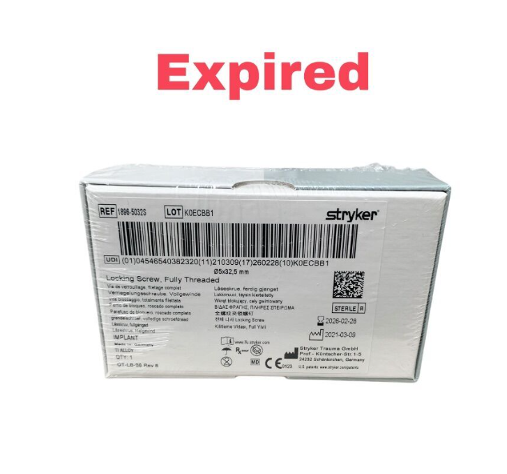 STRYKER 1896-5032S Locking Screw Fully Threaded 5x32.5mm Titanium Alloy Exp.2026 02