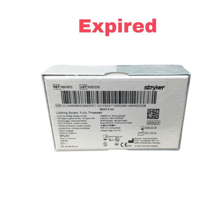 STRYKER 1896-5037S Locking Screw Fully Threaded Ø5x37.5mm Ti Alloy, Exp.2026 02