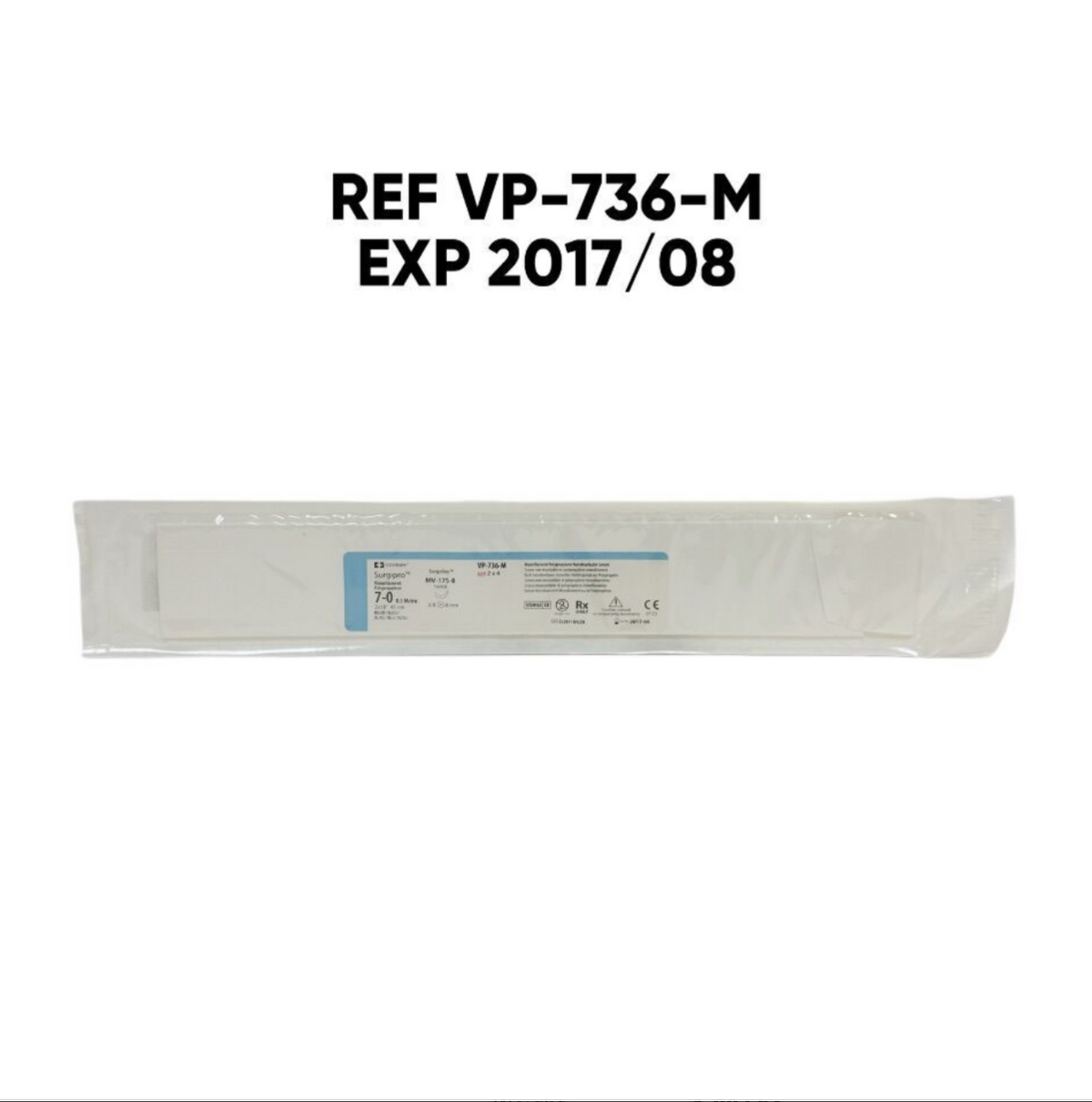 COVIDIEN VP-736-M SURGIPRO 7-0 Monofilament Polypropylene Nonabsorbable Suture EXP 2017 08 (EACH)