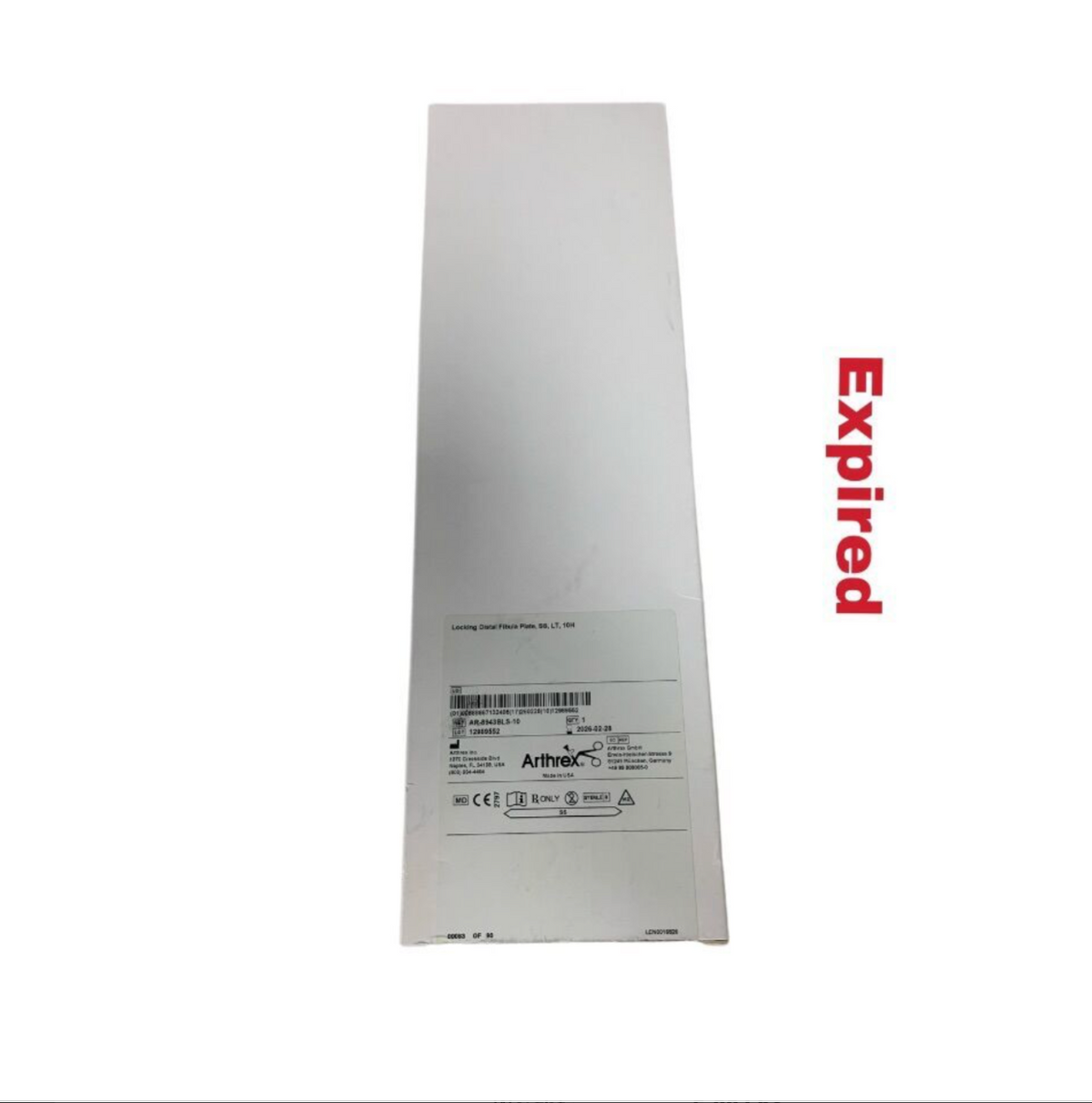 ARTHREX AR-8943BLS-1U Locking Distal Fibula Plate SS LT 10 Hole Exp 2026 02