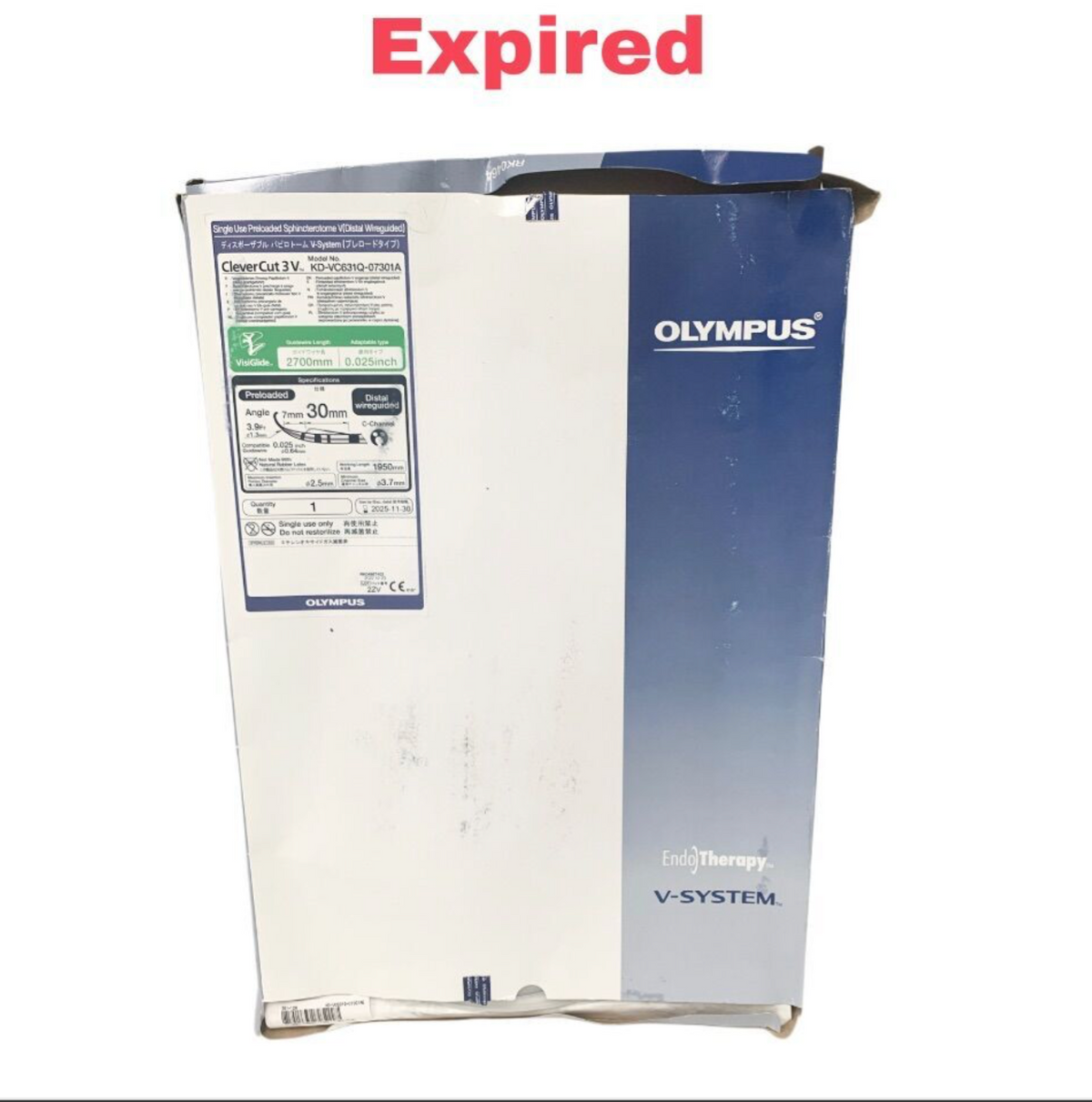 OLYMPUS KD-VC631Q-07301A CleverCut 3V Preloaded Sphincterotome V 2700mm 0.025" Exp 2025 11