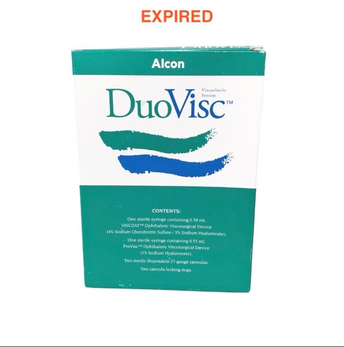 ALCON VR628A DUOVISC VISCOELASTIC SYSTEM OPHTHALMIC VISCOSURGICAL DEVICE 0.5ML + 0.55ML EXP 2025 10