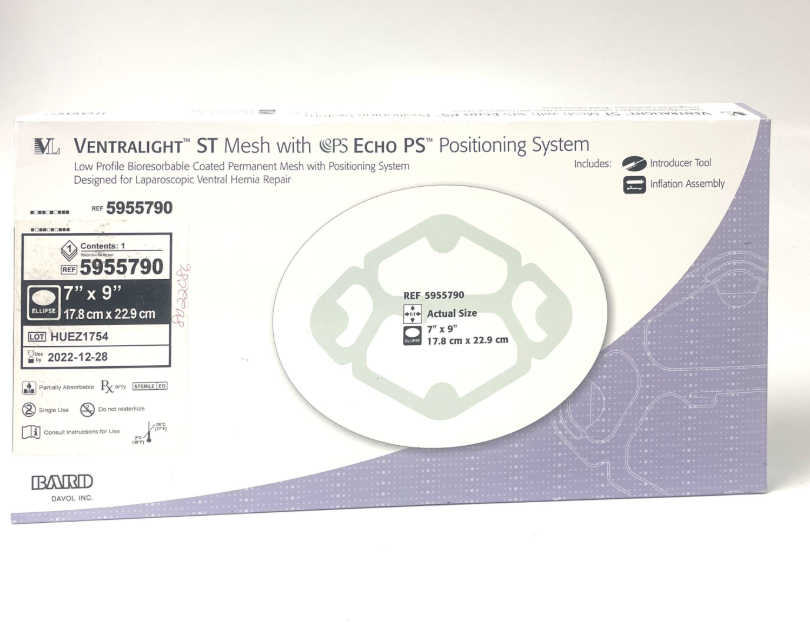 BARD 5955790 DAVOL Ventralight ST Mesh with Echo PS Positioning System 7 "X9" EXP. 2022 12
