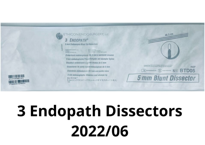 ETHICON BTD05 ENDOPATH Endoscopic Dissector Blunt Tip 5mm 3 pouch EXP 2022 06