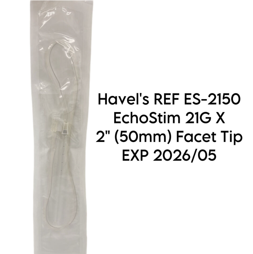 HAVEL'S ES-2150 EchoStim 21G X 2" (50mm) Facet Tip EXP 2026 05