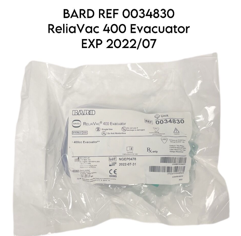 BARD 0034830 ReliaVac 400 Evacuator EXP 2022 07
