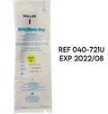 FLEXICARE 040-721U MILLER BriteBlade Pro Fiber Optic Metal Disposable Laryngoscope Blade EXP 2022 08