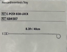 COOK G04507 PERICARDIOCENTESIS TRAY EXP 2021 12