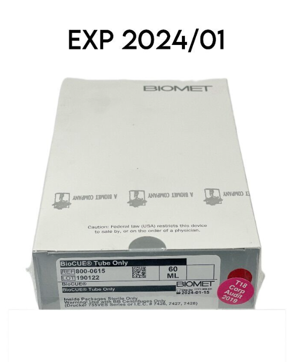 BIOMET 800-0615 BioCUE Tube Only 60ML  EXP 2024 01