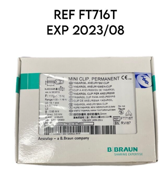 AESCULAP FT716T MINI CLIP PERMANEN Length 5.0mm  EXP 2023 08
