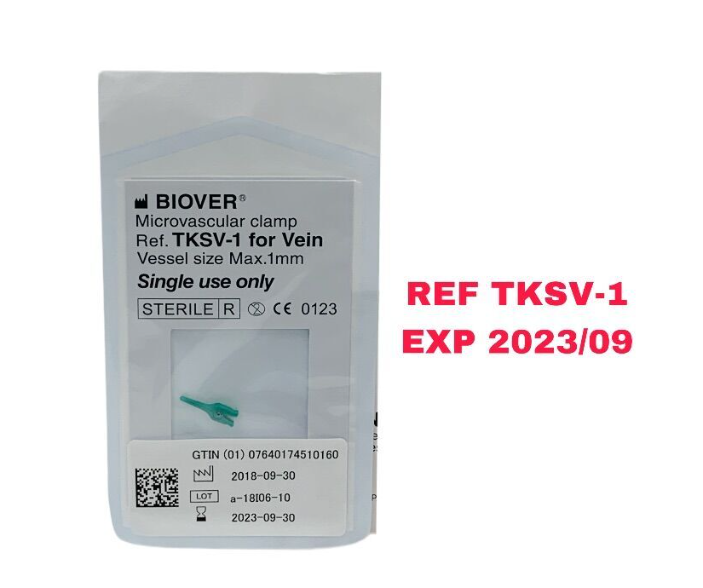 BIOVER TKSV-1 Microvascular clamp for Vein Vessel size Max 1mm EXP 2023 09