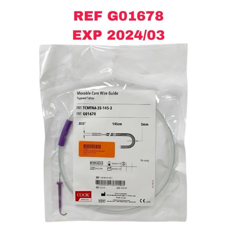 COOK MEDICAL G01678 Movable Core Wire Guide Tapered Tefcor EXP 2024 03