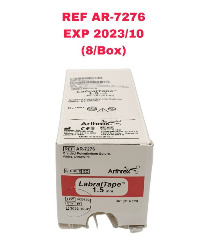 ARTHREX AR-7276 Braided Polyethylene Suture LabralTape 1.5 mm (8/Box) EXP 2023 10