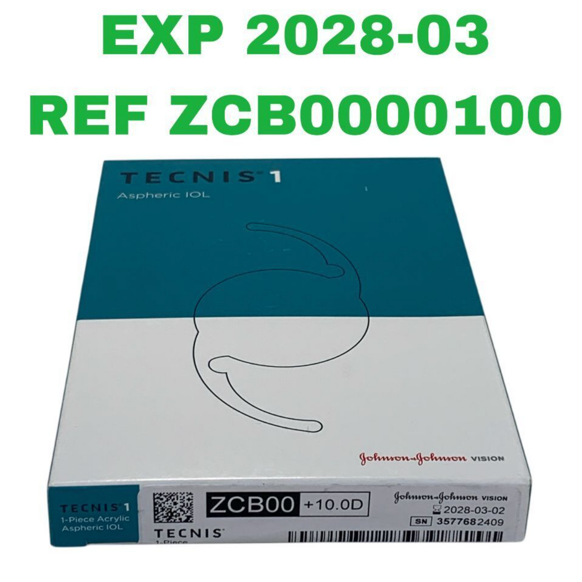 JOHNSON & JOHNSON ZCB0000100 TECNIS 1 Aspheric 1-Piece Acrylic Posterior Chamber IOL +10.0D EXP 2028 03