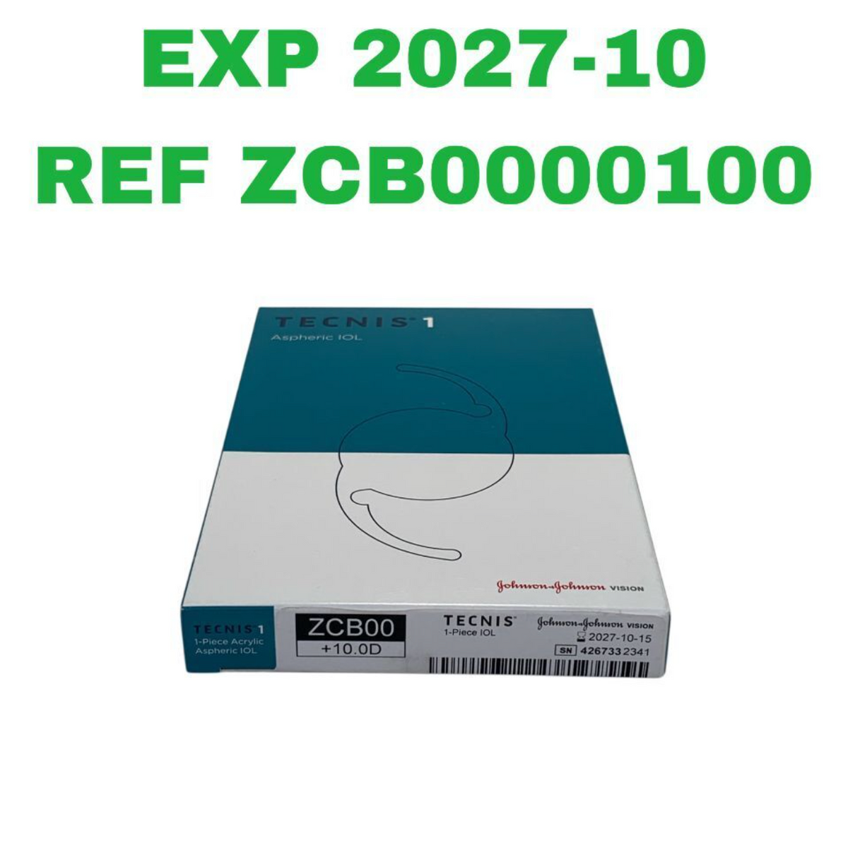 JOHNSON & JOHNSON ZCB0000100 Tecnis 1 1-Piece Aspheric +10.0D IOL Intraocular Lens EXP 2027 10