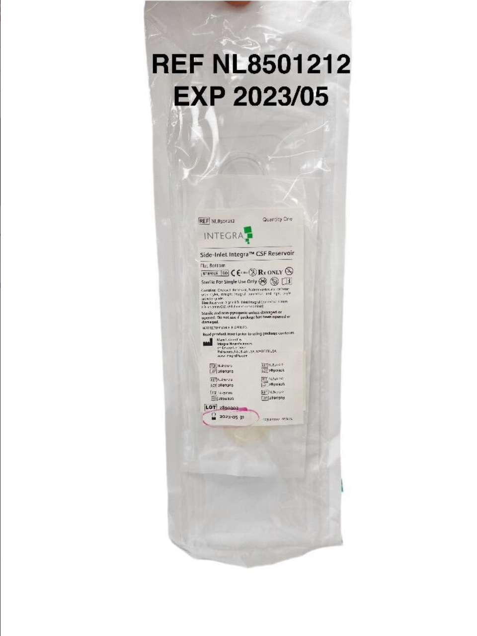 INTEGRA NEUROSCIENCES NL8501212 Side-Inlet Integra CSF Reservoir Flat Bottom EXP 2023 05