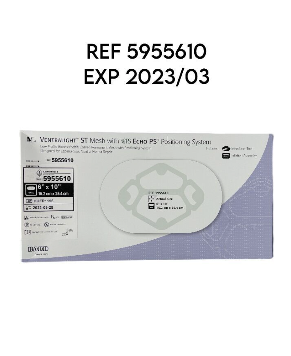 BARD 5955610 VENTRALIGHT ST MESH WITH ECHO PS 6" X 10" OVAL EXP 2023 03