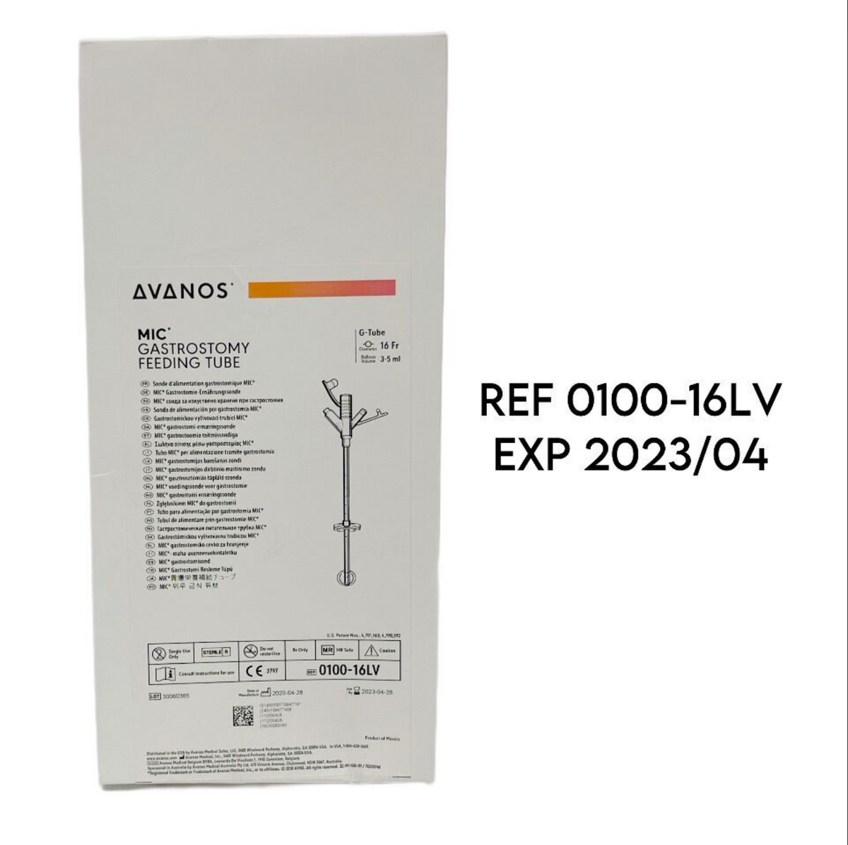 AVANOS MEDICAL 0100-16LV MIC GASTROSTOMY FEEDING TUBE 16F 3-5ML EXP 2023 04