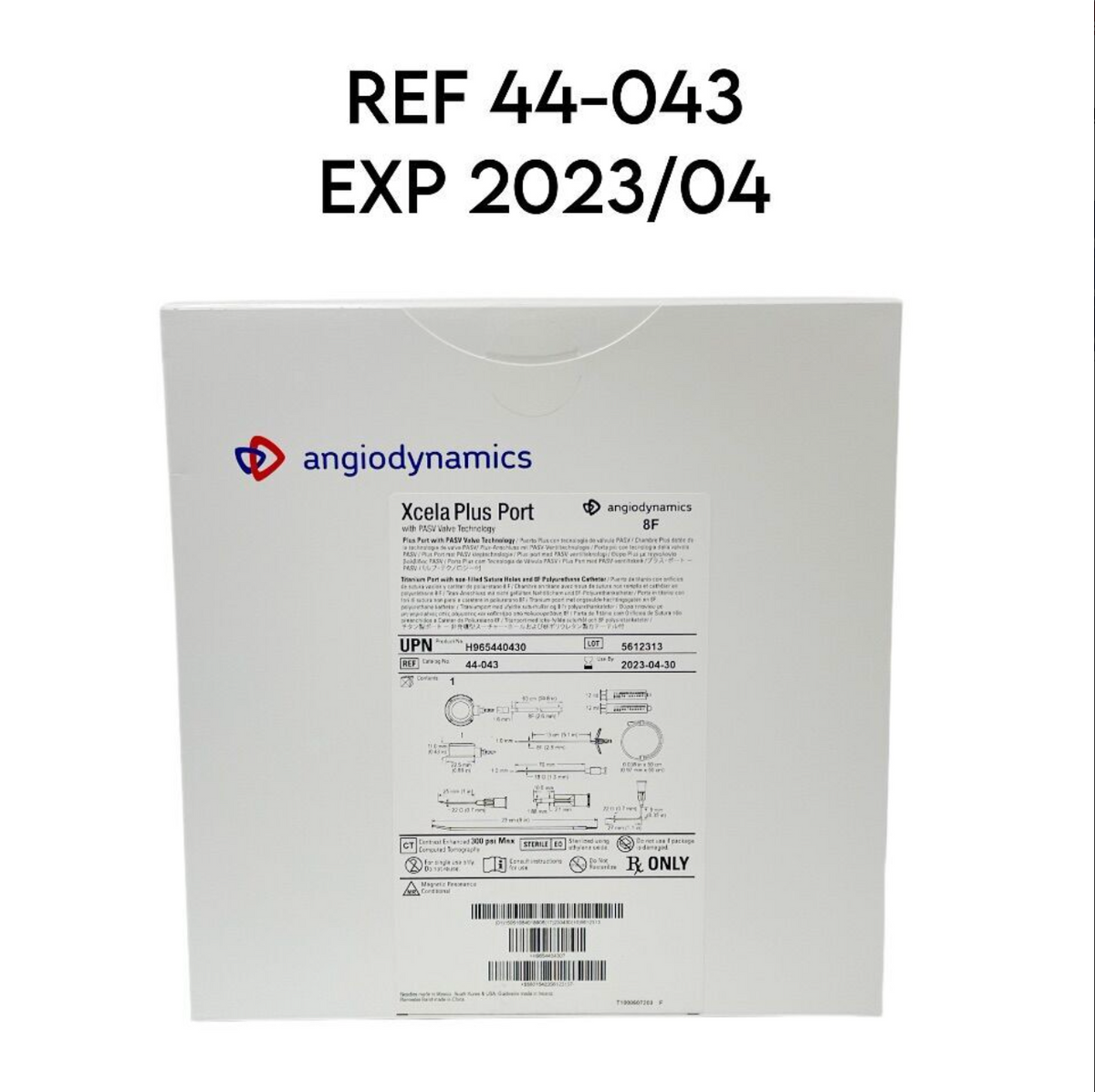 ANGIODYNAMICS INC 44-043 Xcela Plus Port with PASV Valve Technology 8F EXP 2023 04