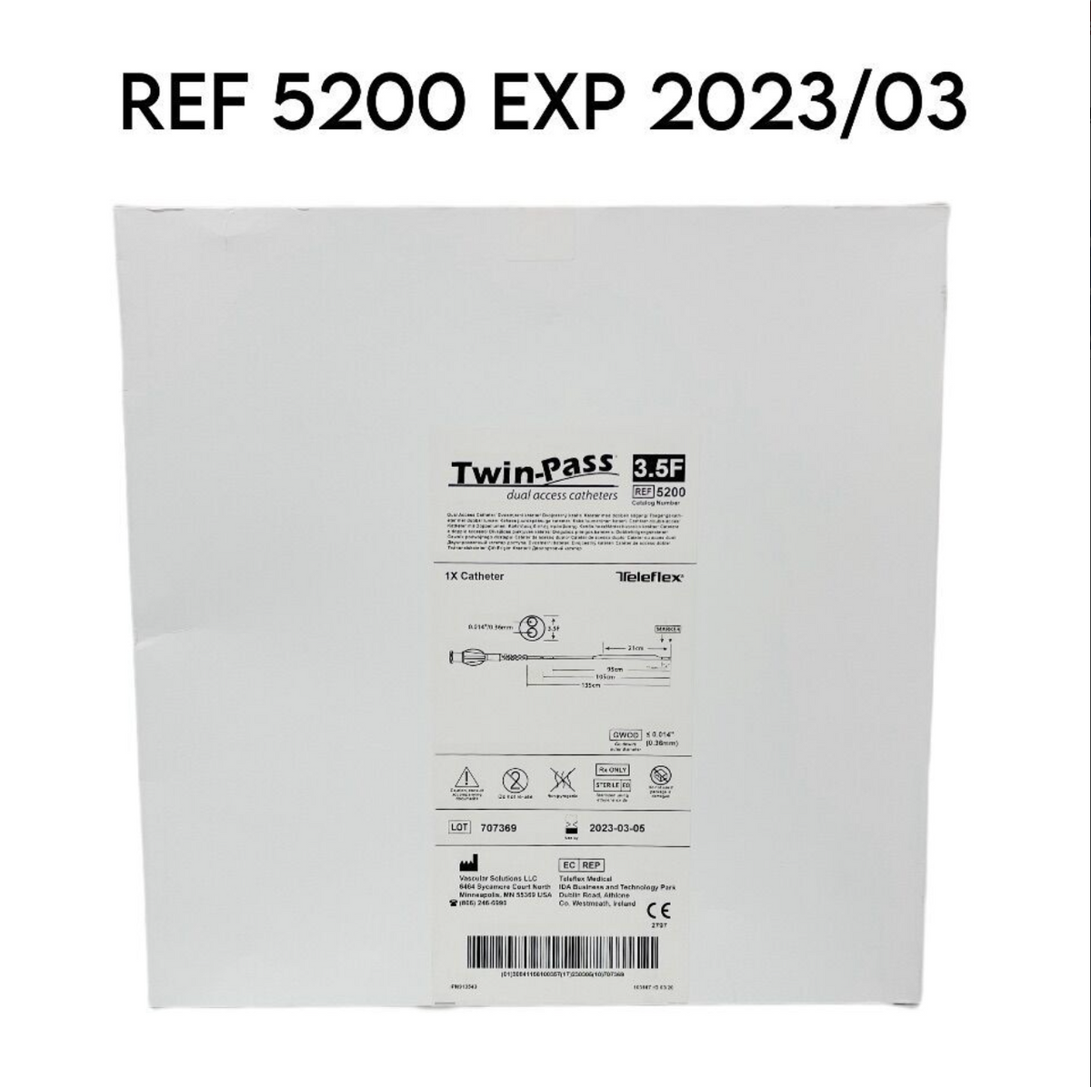TELEFLEX MEDICAL 5200 Twin-Pass dual access CATHETER 3.5F EXP 2023 03