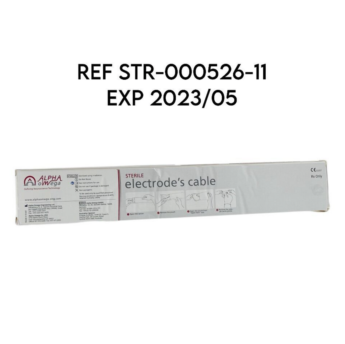 ALPHA OMEGA STR-000526-11 electrode's cable x1 NeuroNav / NeuroSmart electrode's cable 1 channel EXP 2023 05