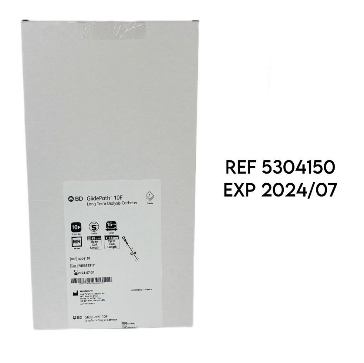 BD 5304150 GlidePath 10F Long Term Dialysis Catheter EXP 2024 07