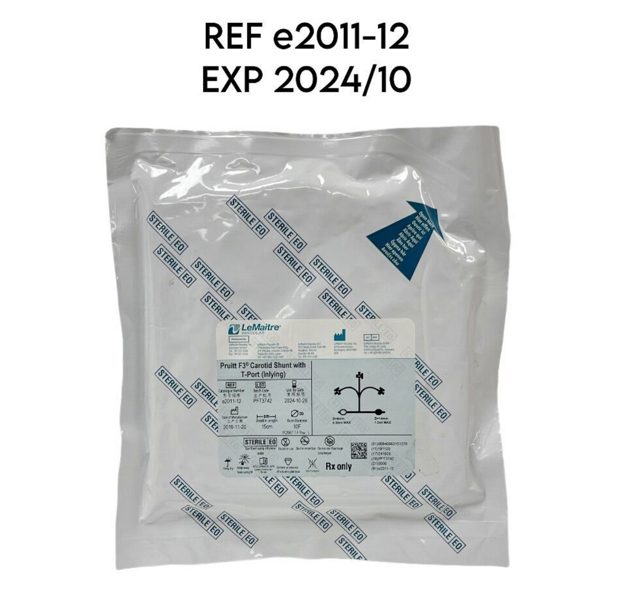LEMAITRE e2011-12 PRUITT F3 CAROTID SHUNT WITHOUT T-PORT (OUTLYING) 31CM 9F EXP 2024 10