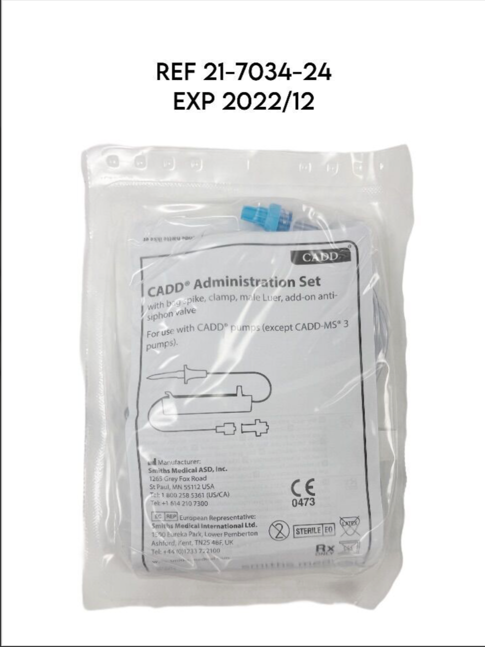 SMITHS MEDICAL 21-7034-24 CADD Administration Set EXP 2022 12