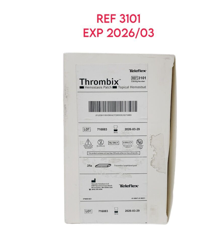 TELEFLEX 3101 Thrombix Hemostasis Patch Topical Hemostsat 25/BX EXP 2026 03