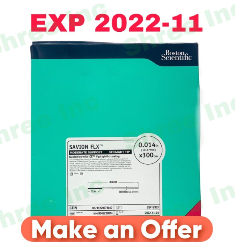 BOSTON SCIENTIFIC H7493942230010 SAVION FLX MODERATE SUPPORT STRAIGHT TIP Guidewire with ICE Hydrophilic coating EXP 2022 11