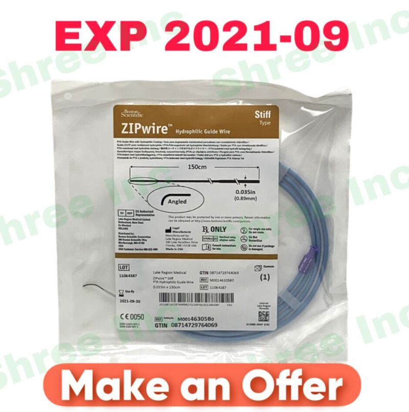 BOSTON SCIENTIFIC M00146305B0 ZIPwire Hydrophilic Guide Wire EXP 2021 09