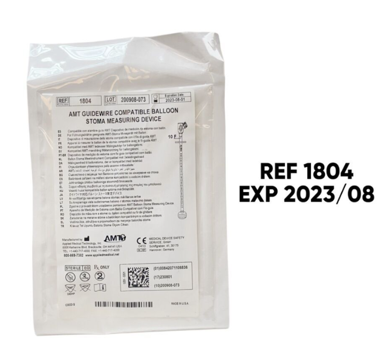 APPLIED MEDICAL 1804 AMT GUIDEWIRE COMPATIBLE BALLOON STOMA MEASURING DEVICE 10F  EXP 2023 08