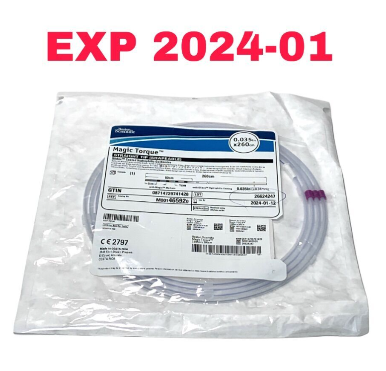BOSTON SCIENTIFIC M001465920 Magic Torque STRAIGHT TIP (SHAPEABLE) Glidex Coated Hydrophilic Guidewire EXP 2024 01