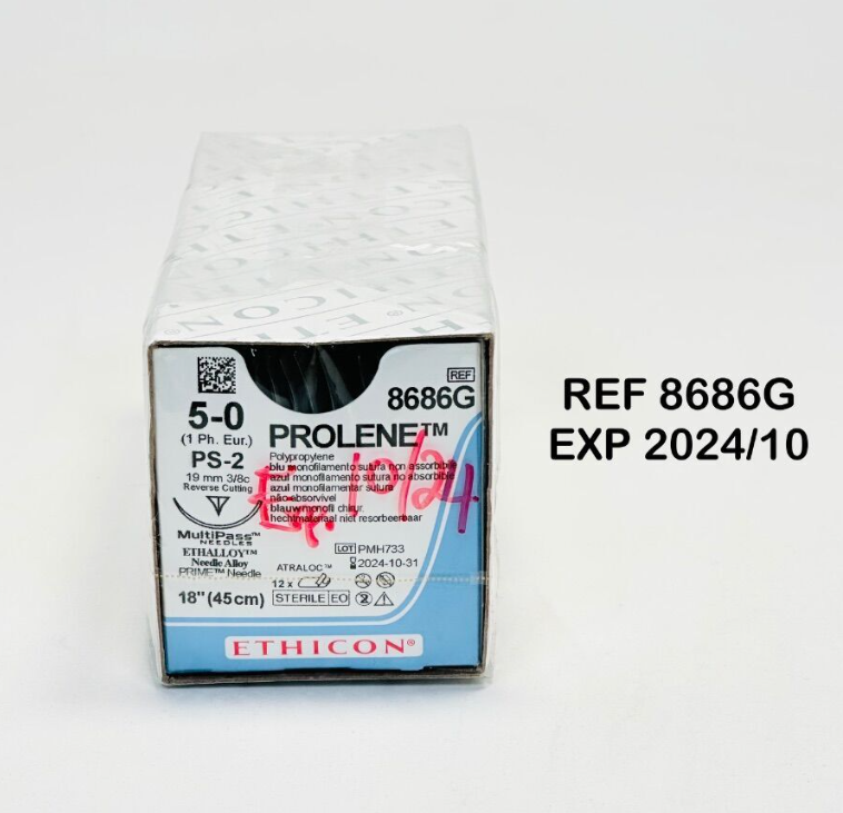 ETHICON 8686G PROLENE SUTURE 5-0 (1 Ph. Eur.) PS-2  EXP 2024 10
