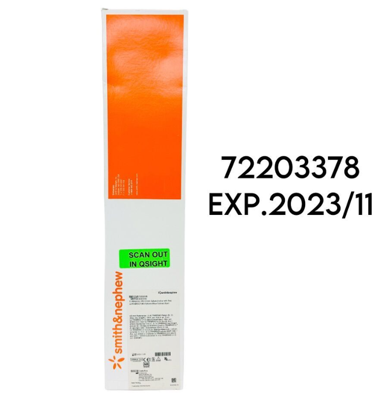 SMITH & NEPHEW 72203378 HEALICOIL PK 4.5mm Suture Anchor with Two ULTRABRAID Sutures (Blue/Cobraid Blue) EXP.2023 11