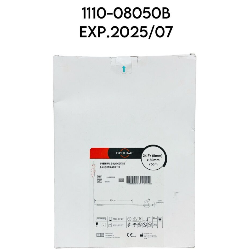 UROTRONIC 1110-08050B OPTILUME URETHRAL DRUG COATED BALLOON CATHETER 8mm X 50mm X 75cm EXP.2025 07