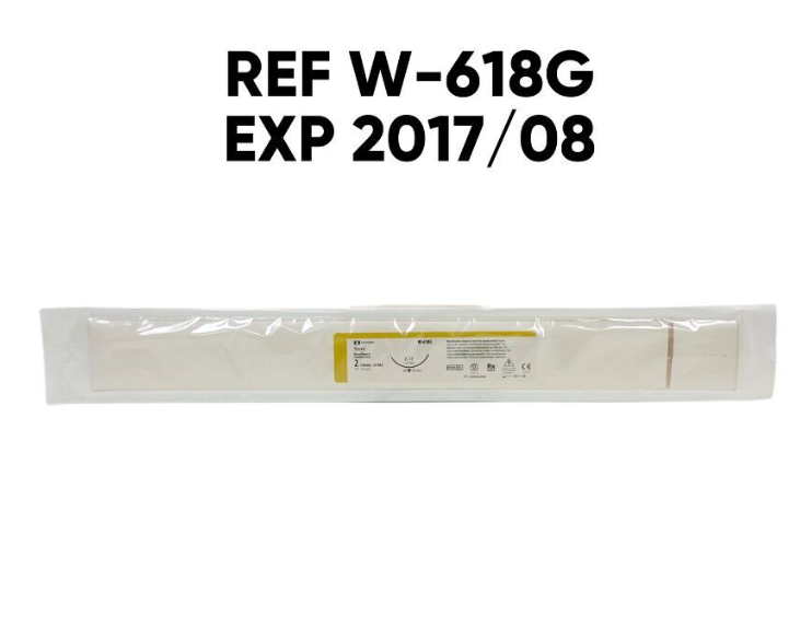 COVIDIEN W-618G Steel Monofilament Stainless Steel 316L Nonabsorbable Suture 2 (5 Metric)  24 B&S  18"  EXP 2017 08 (EACH)