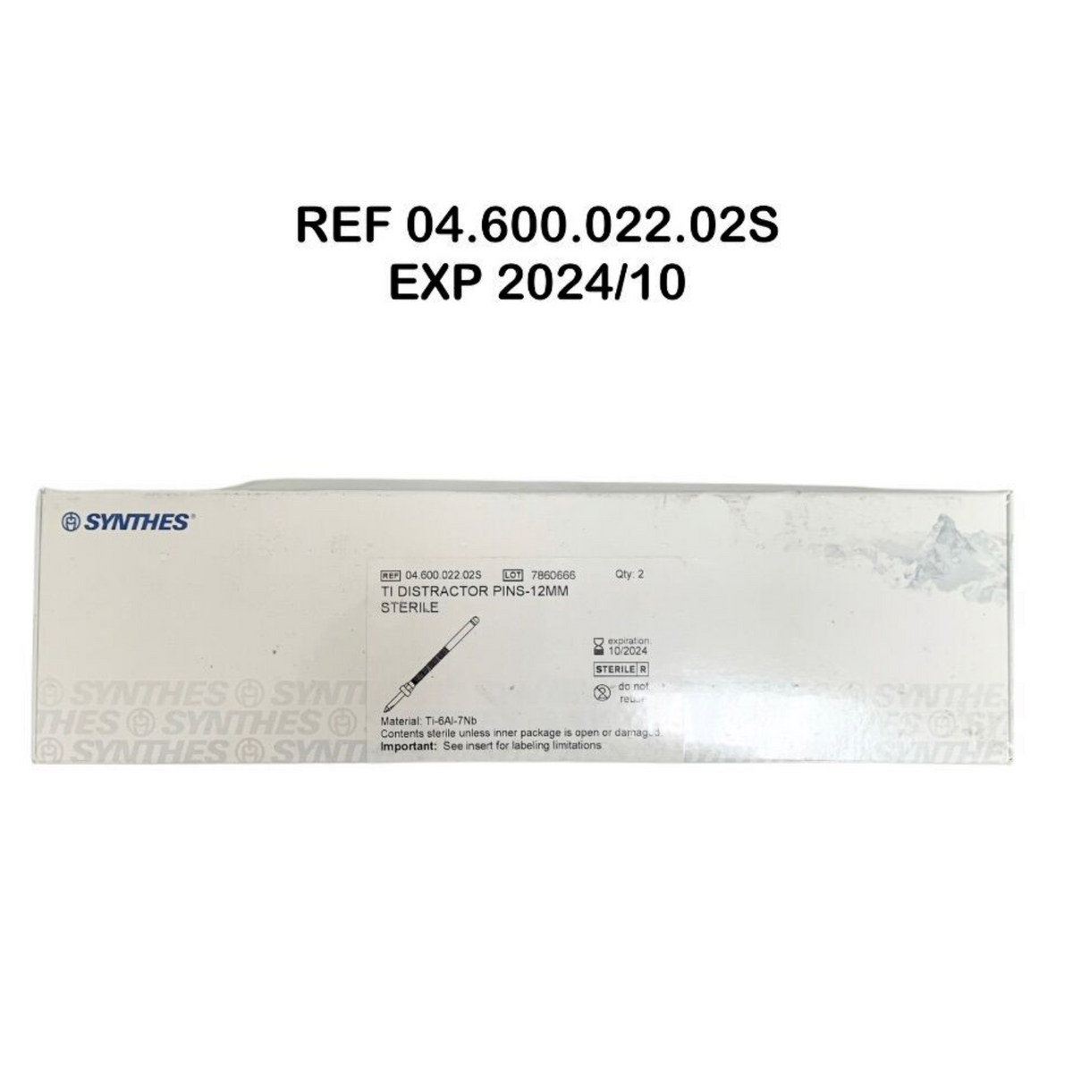 SYNTHES 04.600.022.02S TI DISTRACTOR PINS 12MM STERILE EXP 2024 10