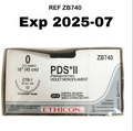 ETHICON ZB740 PDSII (Polydioxanone) Suture VIOLET MONOFILAMENT 0 (3.5 metric) 18" (45 cm) CTB-1 Exp 2025 07