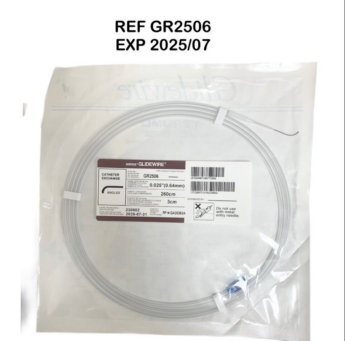 TERUMO GR2506 RADIFOCUS GLIDEWIRE 260cm x 0.025