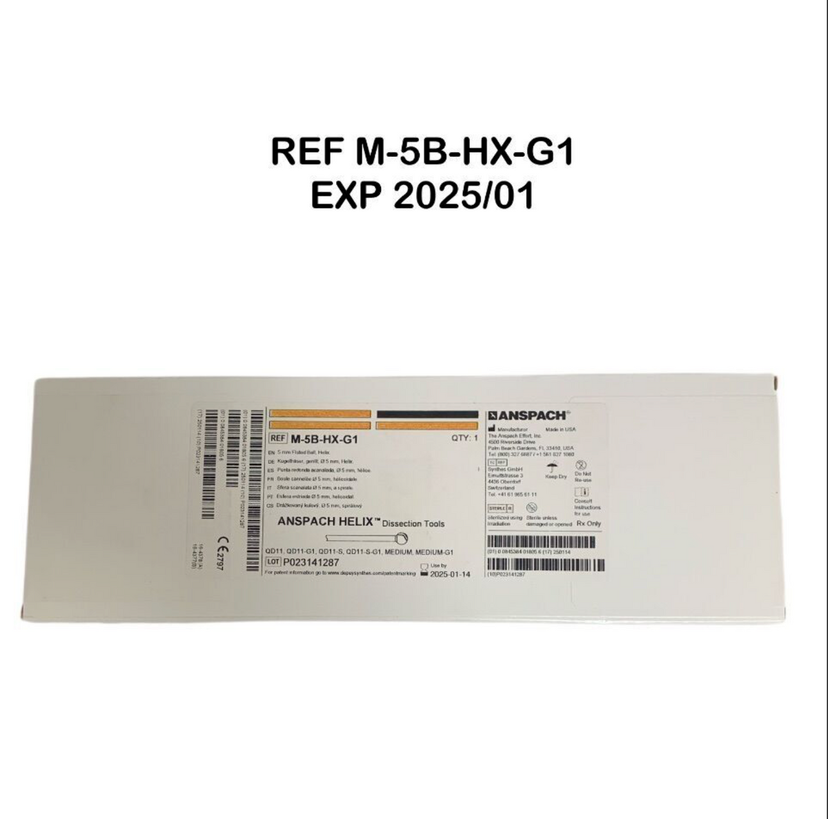 DEPUY SYNTHES M-5B-HX-G1 ANSPACH HELIX Dissection Tools 5 mm Fluted Ball Helix EXP 2025 01