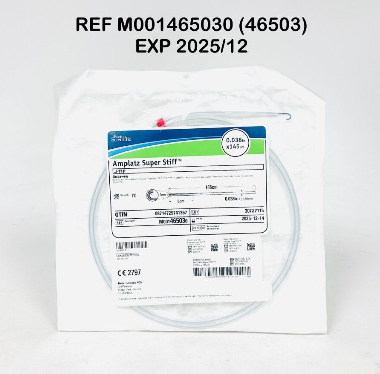 BOSTON SCIENTIFIC M001465030 (46503) Amplatz Super Stiff J-TIP Guidewire 0.038in x 145cm EXP 2025 12