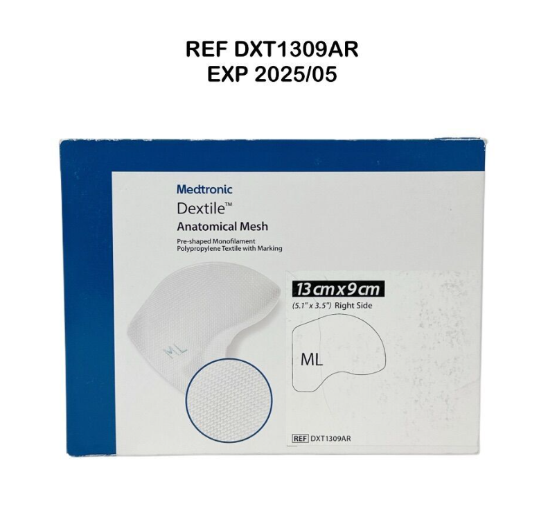 MEDTRONIC DXT1309AR Dextile Anatomical Mesh 13 cm x 9cm (5.1" x 3.5") Right Side EXP 2025 05