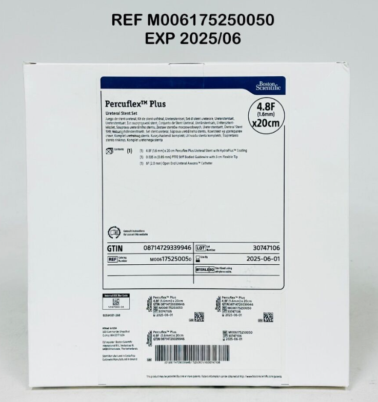 BOSTON SCIENTIFIC M006175250050 Percuflex Plus Ureteral Stent Set 4.8F (1.6mm) x20cm EXP 2025 06