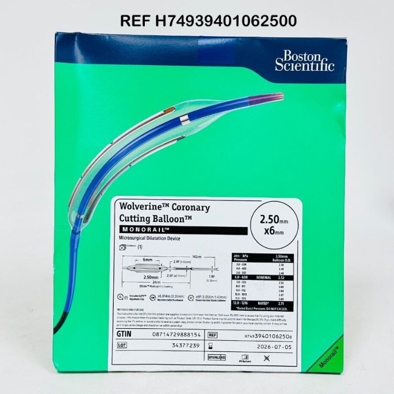 BOSTON SCIENTIFIC H74939401062500 Wolverine Coronary Cutting Balloon MONORAIL Microsurgical Dilatation Device 2.50mm x 6 mm EXP 2026 07